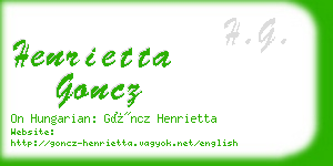 henrietta goncz business card